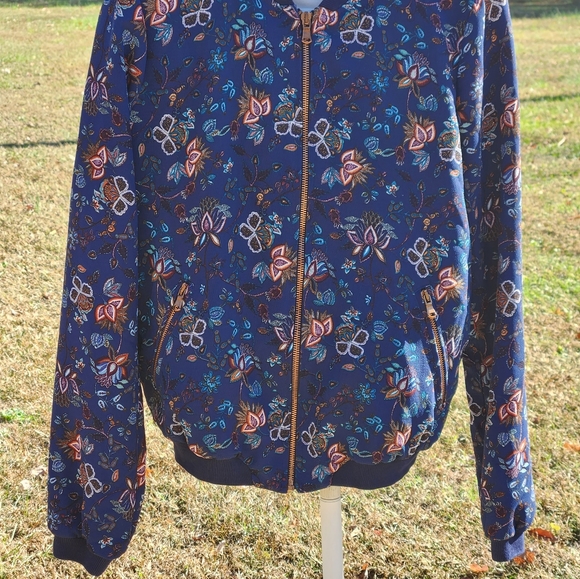 Zara Trafaluc Floral Lightweight Bomber Jacket S - Picture 2 of 8